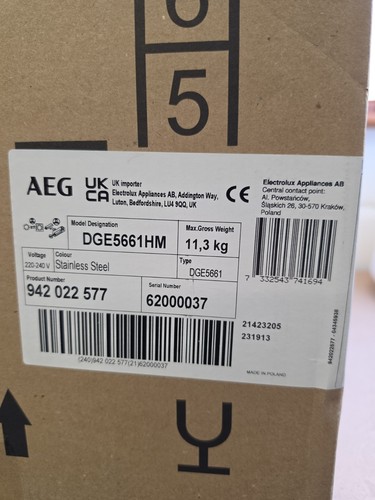 Aeg dge5661hm built - built, in
